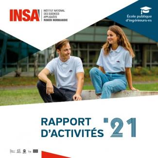 visuel du rapport d'activités INSA Rouen Normandie 2021
